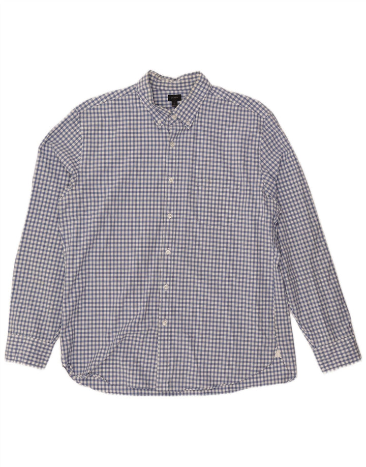 Camisa masculina J. CREW XL azul xadrez algodão