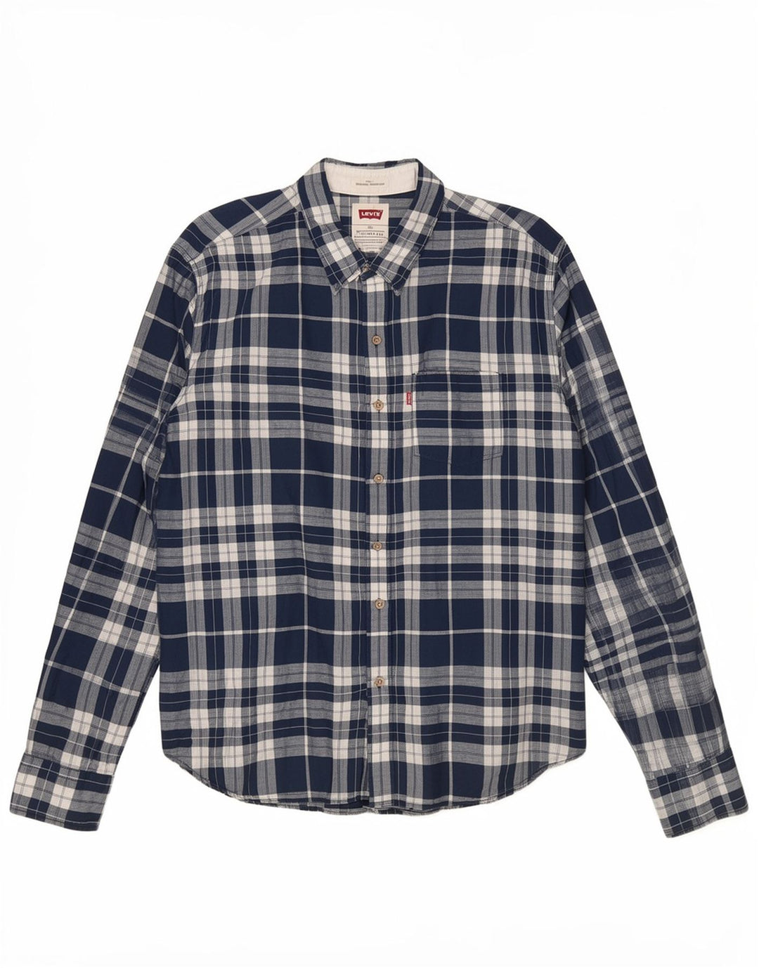 Camisa masculina Levi's 2XL linho xadrez azul