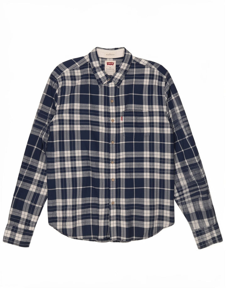 Camisa masculina Levi's 2XL linho xadrez azul