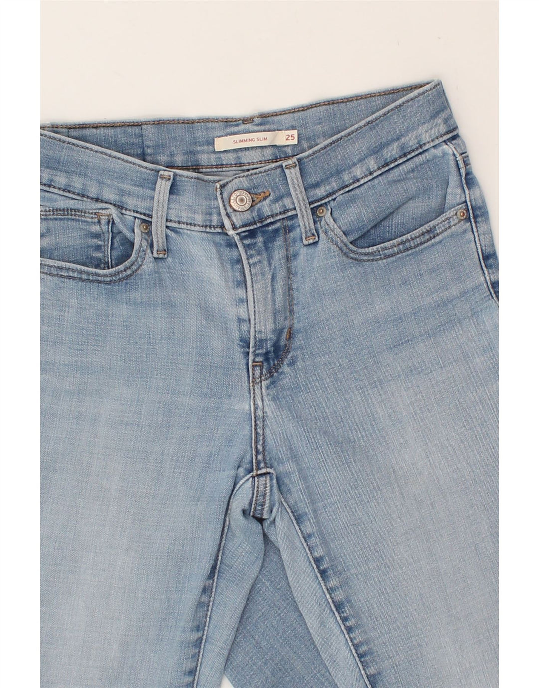 LEVI'S Womens Slimming Slim Jeans W25 L31  Blue Cotton Vintage Levi's and Second-Hand Levi's from Messina Hembry 