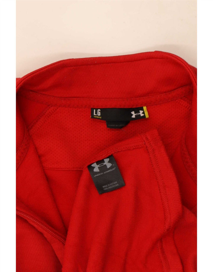 Under Armour Womens Tracksuit Top Jacket UK 16 Grande Poliéster Vermelho
