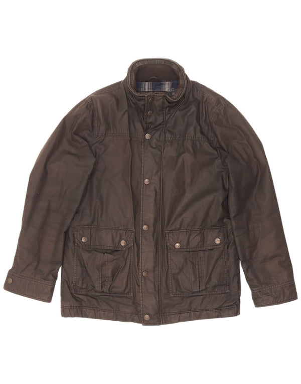 Jaqueta masculina de algodão encerado Crew Clothing UK 38 algodão preto médio