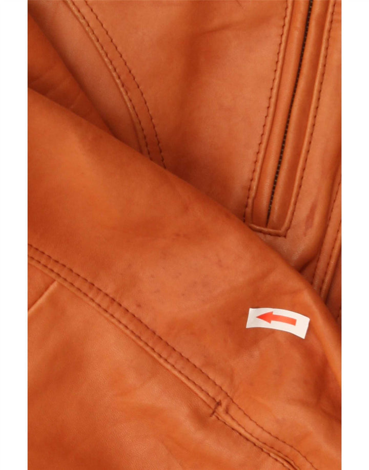 Jaqueta de couro masculina vintage IT 50 grande marrom
