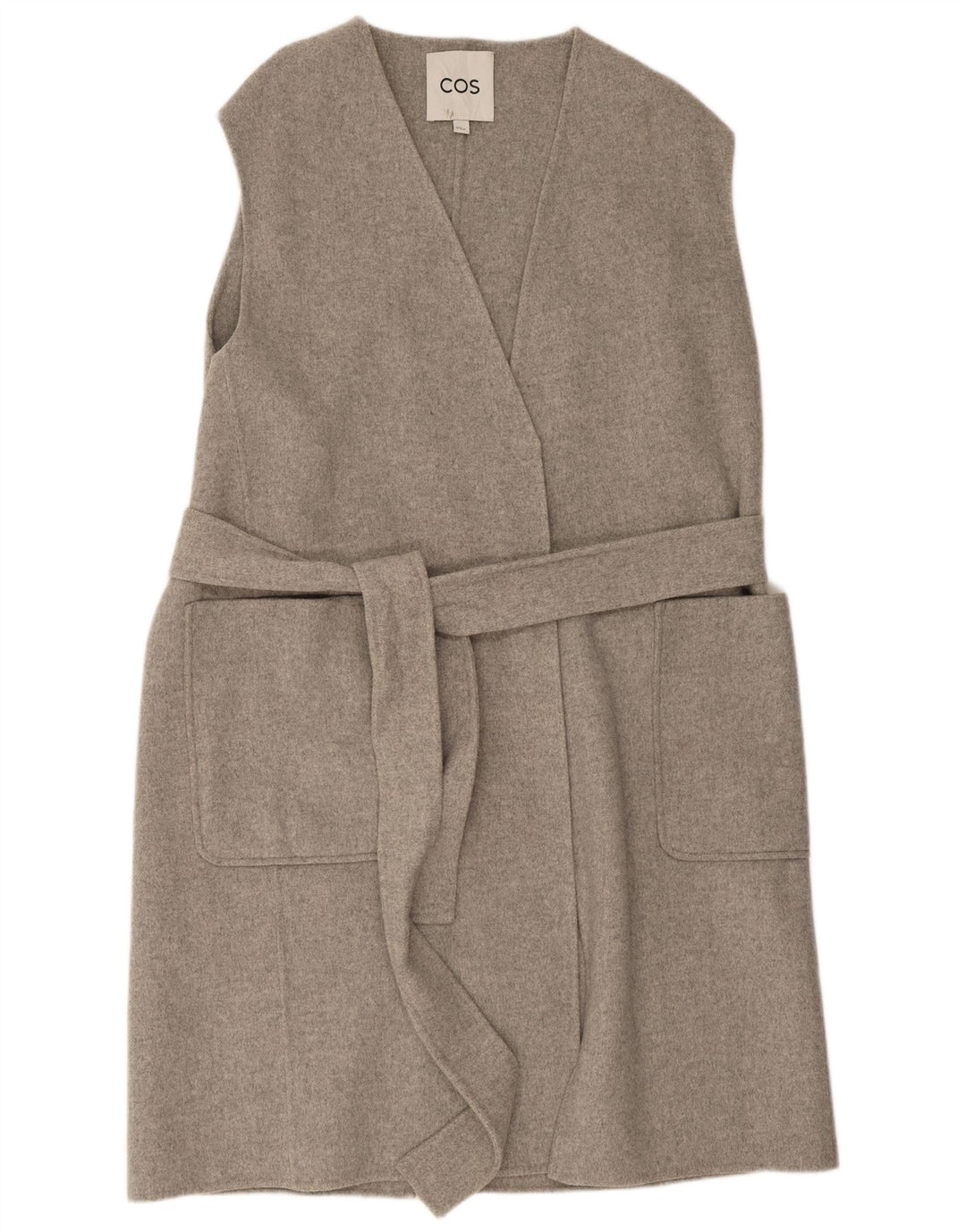 Colete feminino Cos Longline oversized UK 14 lã cinza médio