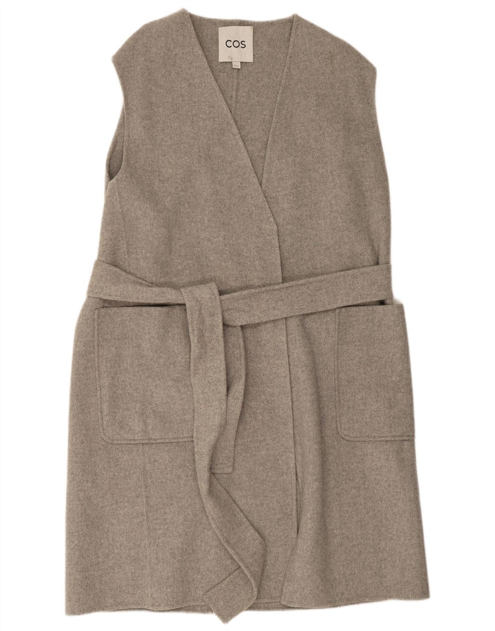 Colete feminino Cos Longline oversized UK 14 lã cinza médio