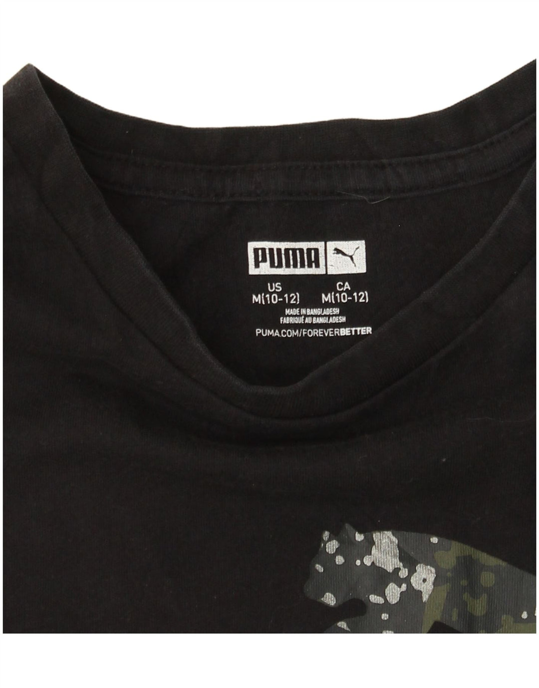 Camiseta feminina PUMA Graphic 10-11 anos médio preto