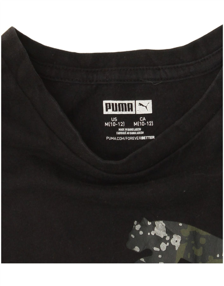 Camiseta feminina PUMA Graphic 10-11 anos médio preto