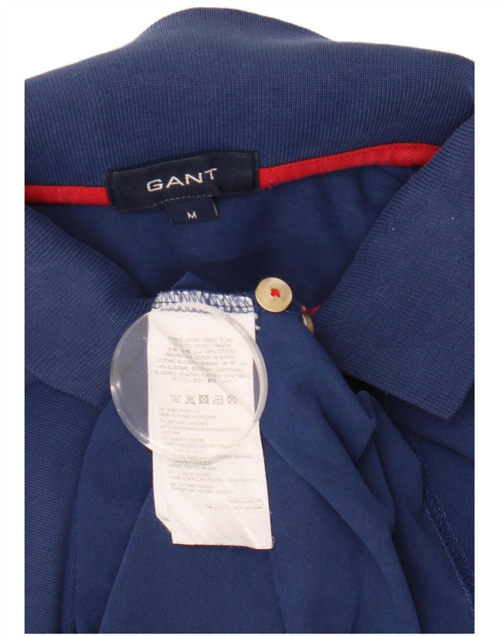 Camisa polo masculina GANT de algodão azul marinho médio