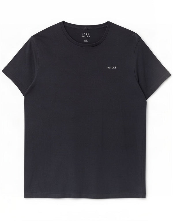 Jack Wills Camiseta masculina top pequeno algodão azul marinho