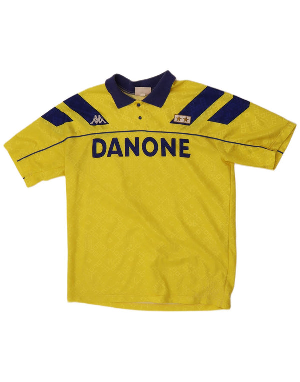 Kappa Mens Juventus 1992-1994 Camisa Away Grande Amarelo Geométrico Esportes