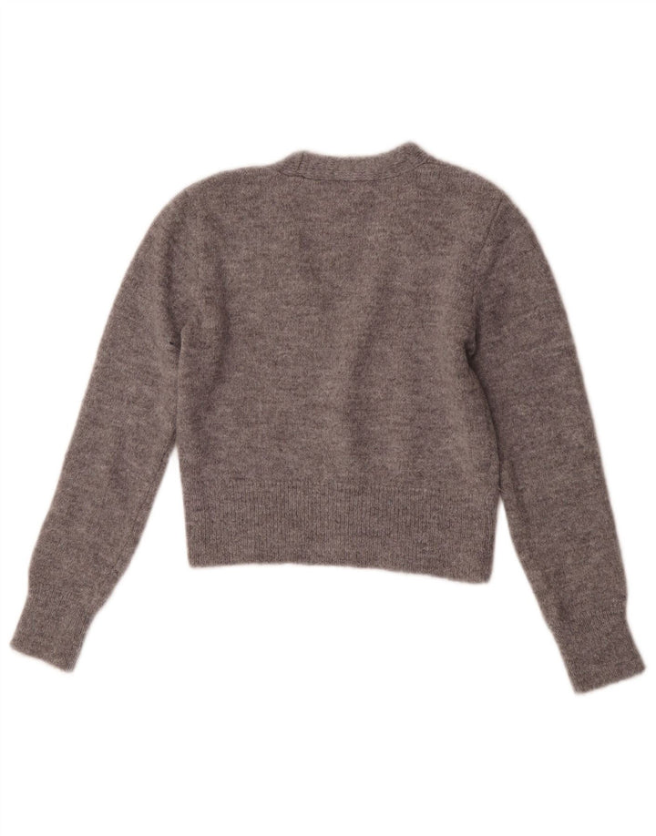 Suéter Zara Feminino Crop Cardigan Reino Unido 8 Pequeno Cinza