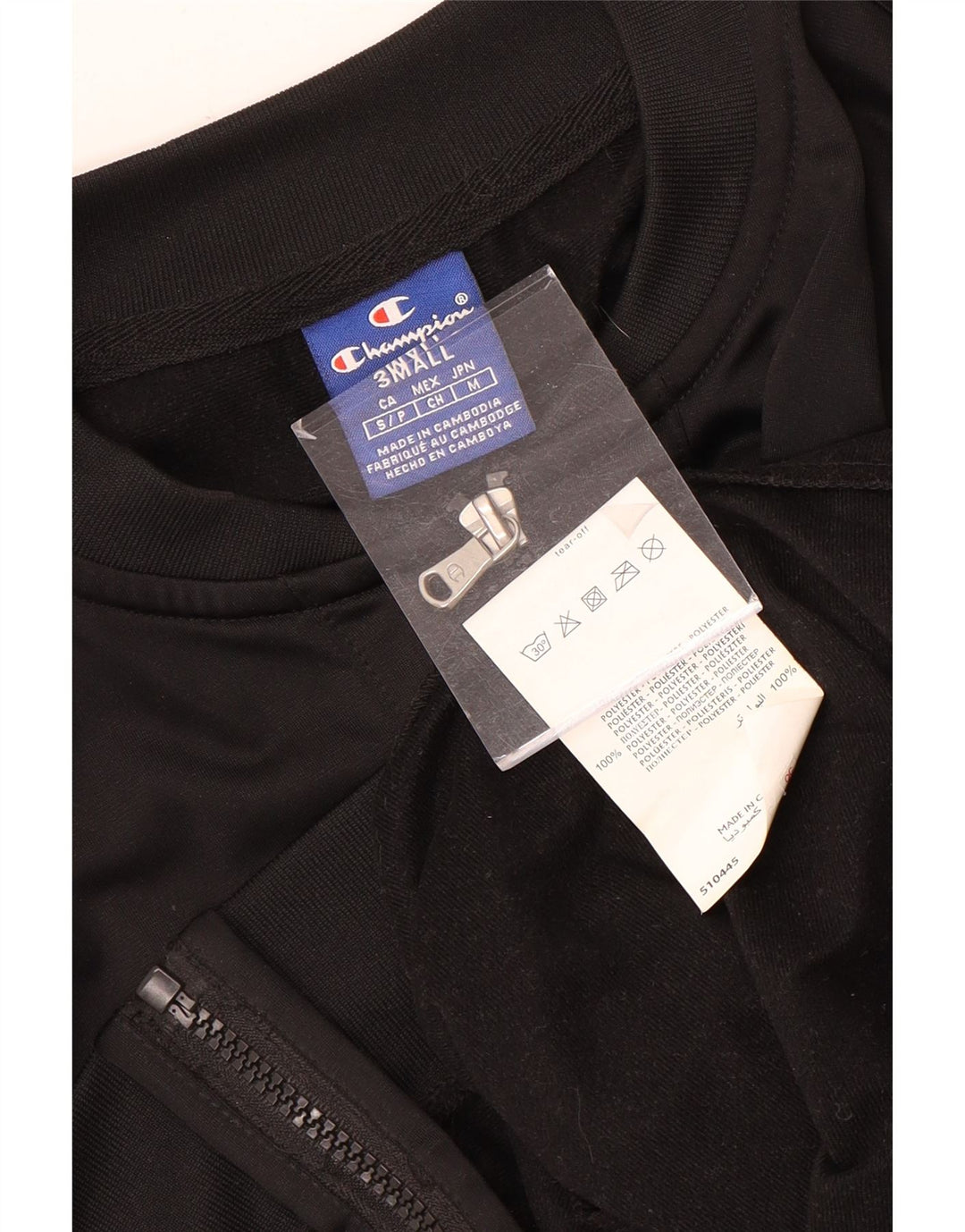 Jaqueta feminina Champion Crop Graphic Tracksuit UK 10 pequena preta