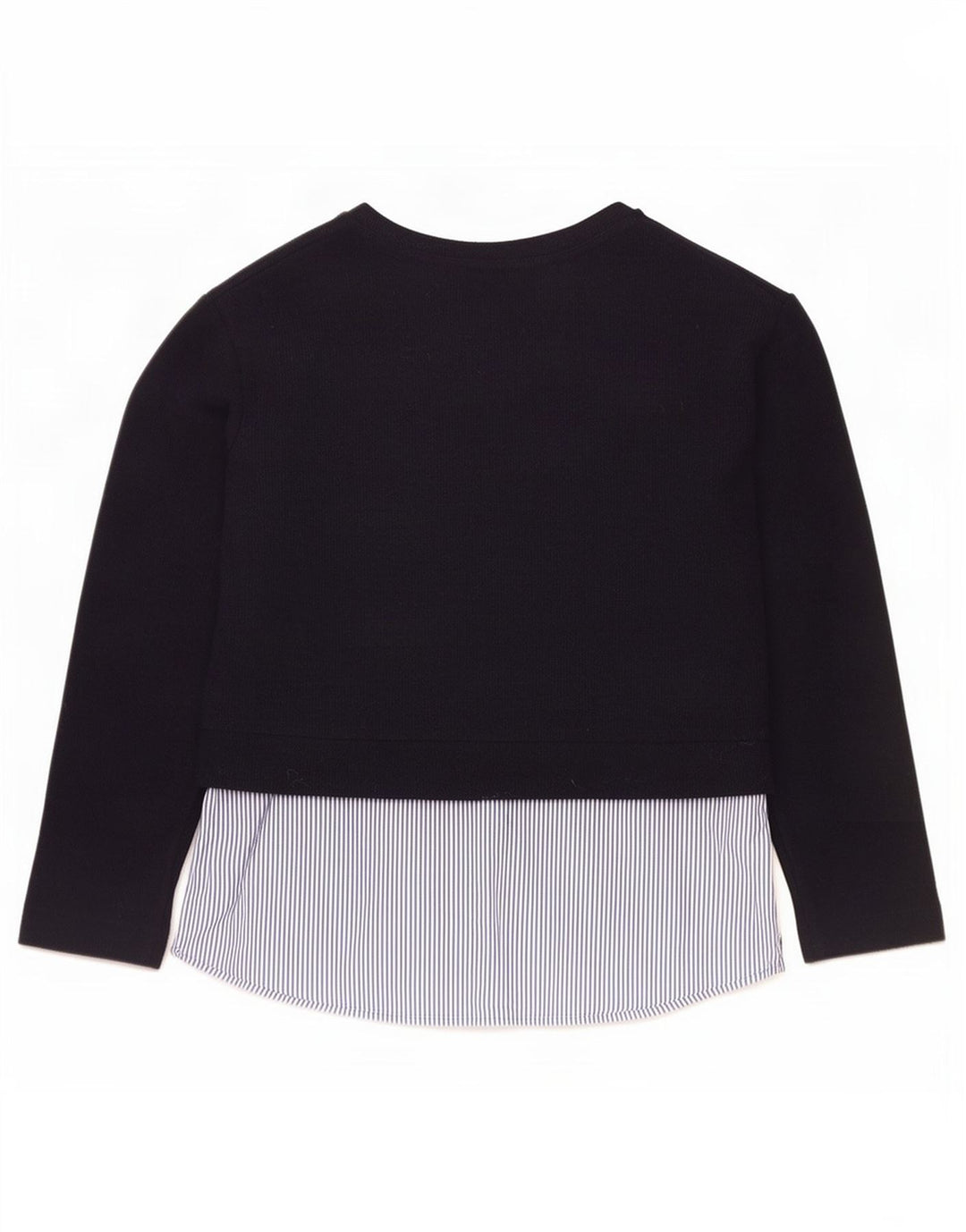 Top feminino Marks & Spencer de manga comprida UK 14 grande bloco colorido azul marinho