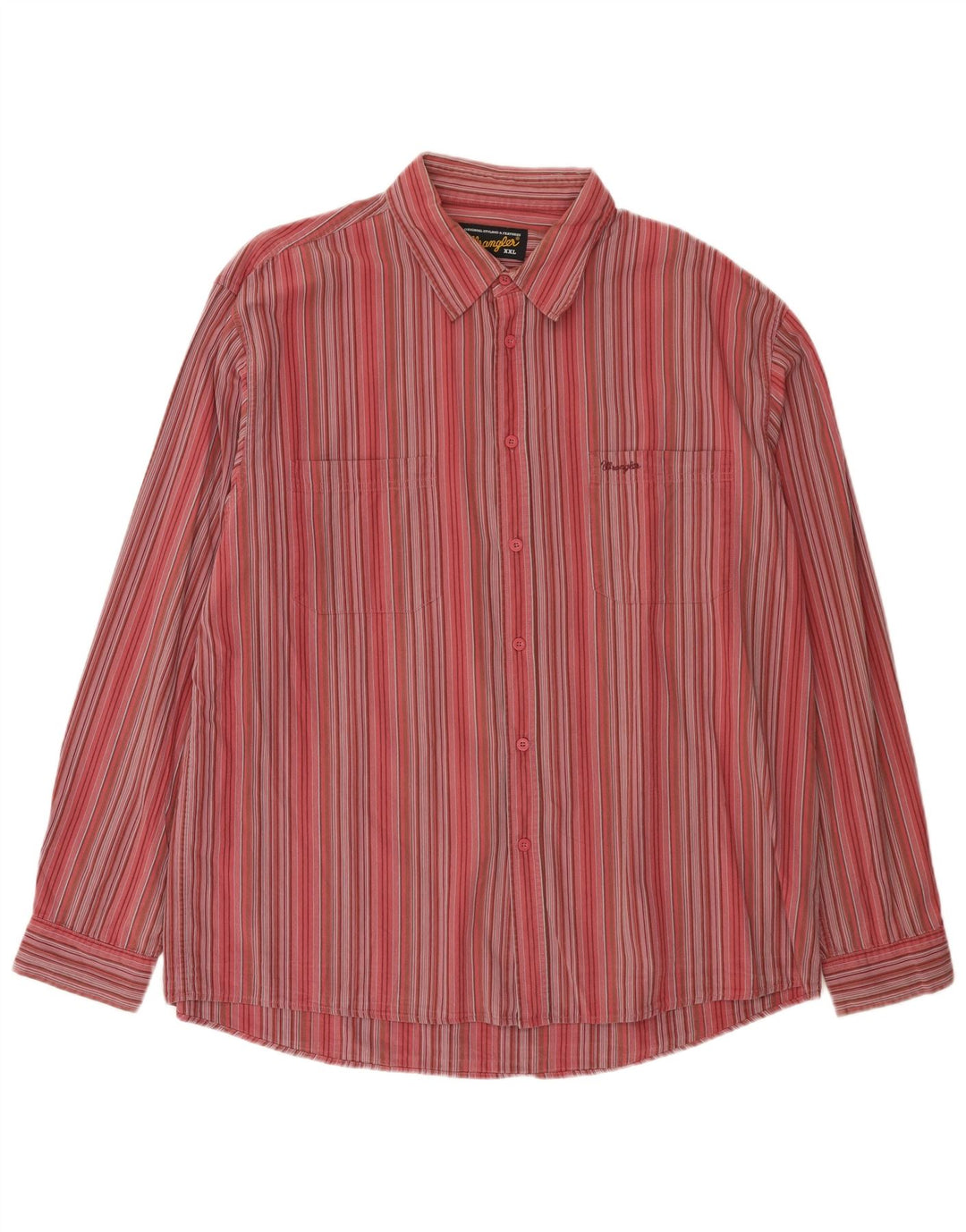 Camisa masculina Wrangler 2XL algodão listrado vermelho