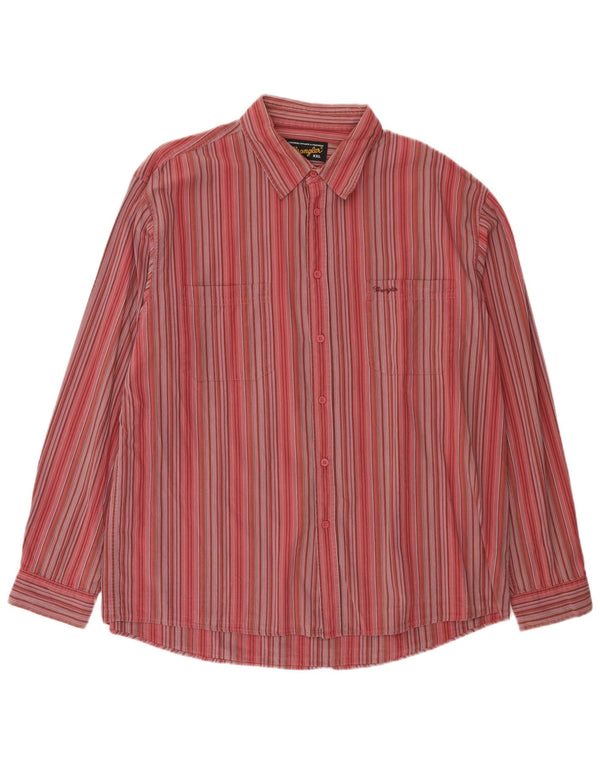 Camisa masculina Wrangler 2XL algodão listrado vermelho
