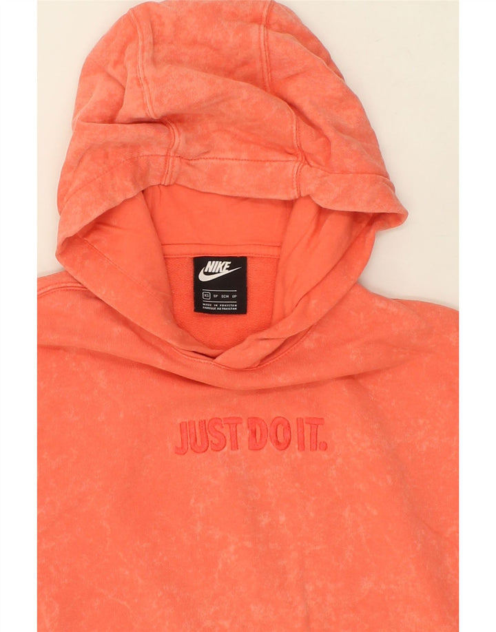 NIKE Mens Graphic Hoodie Jumper XS Orange Cotton Vintage Nike and Second-Hand Nike from Messina Hembry 