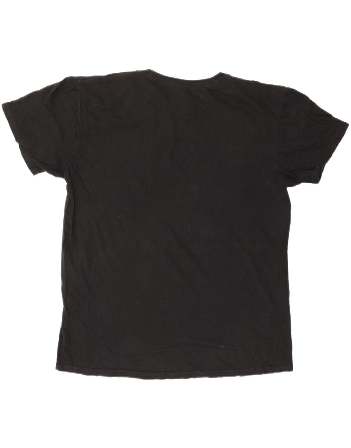 Camiseta masculina QUIKSILVER Hawaii Regular Fit com estampa gráfica grande de algodão preto