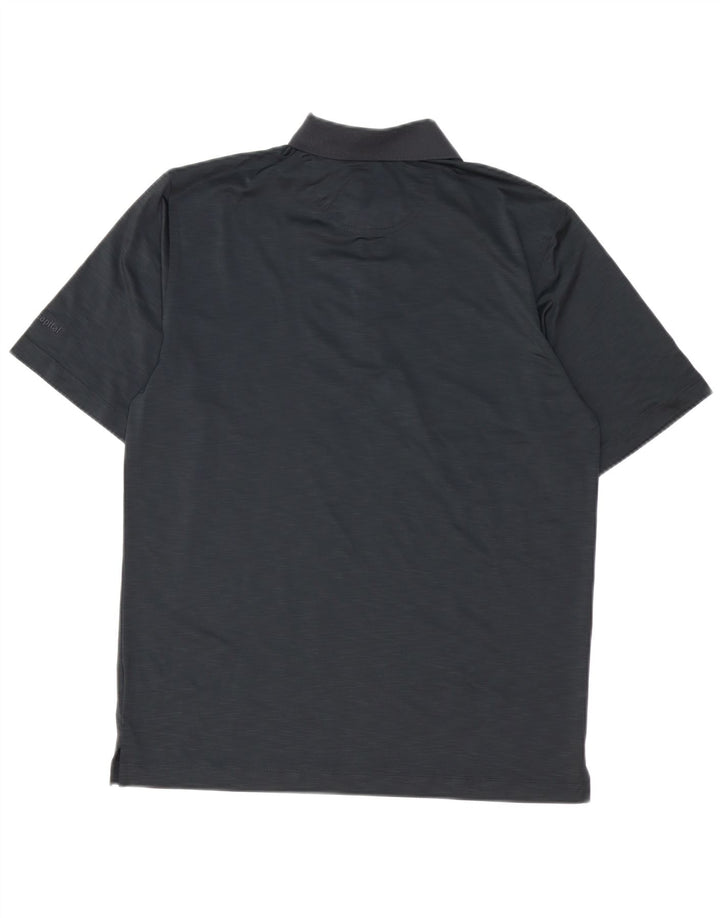 Camisa polo masculina Greg Norman pequena preta de poliéster