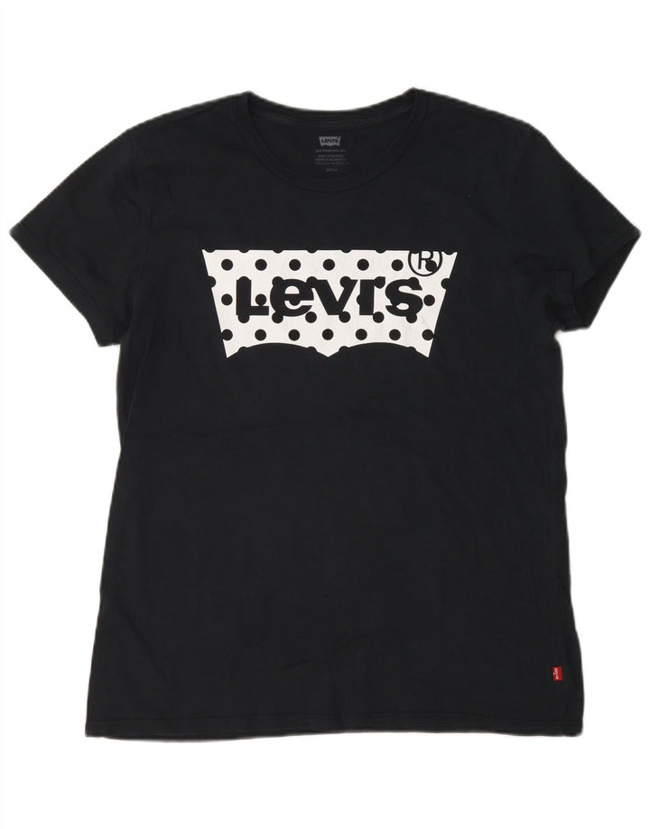 Camiseta feminina Levi's Oversized Graphic UK 10 pequena preta