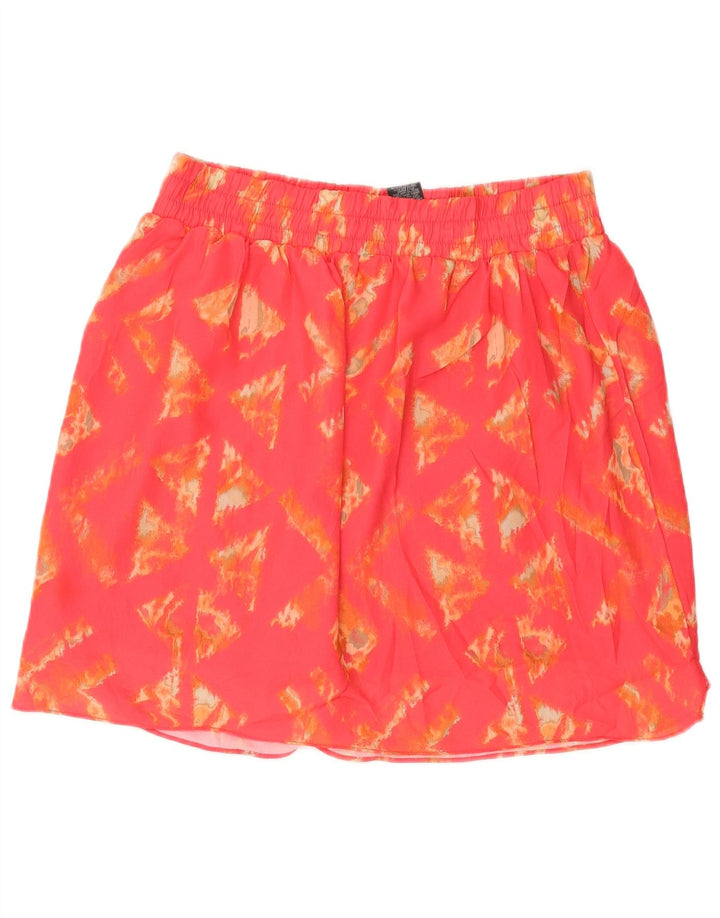 Minissaia feminina MOSSIMO grande W32 poliéster geométrico rosa