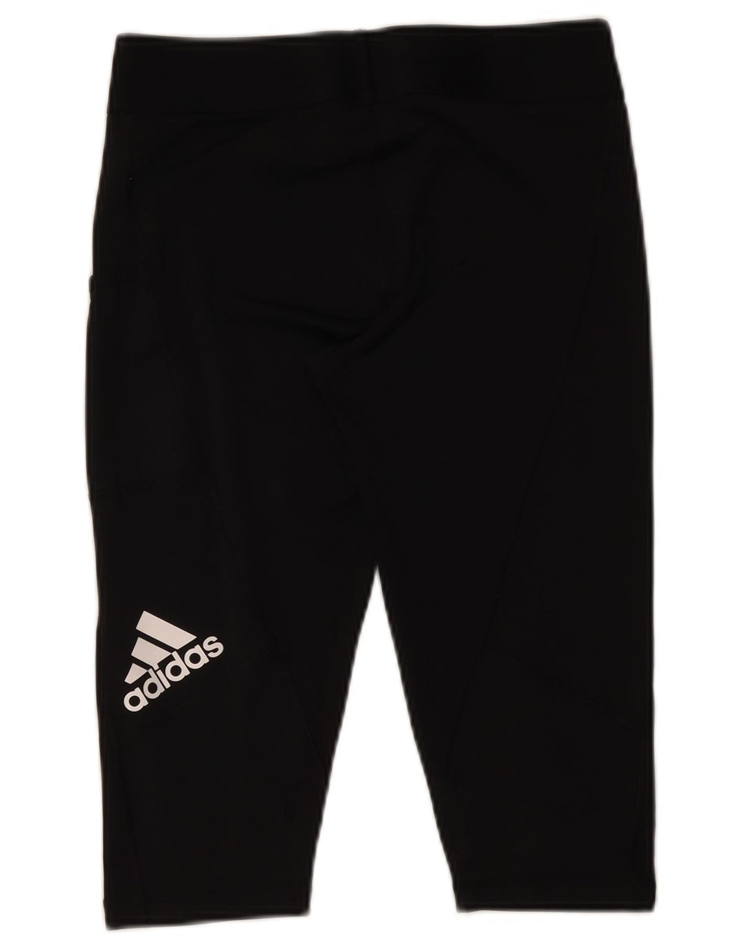 ADIDAS Womens Graphic Capri Leggings UK 12/14 Médio Preto