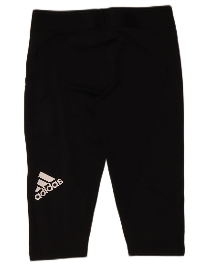 ADIDAS Womens Graphic Capri Leggings UK 12/14 Médio Preto