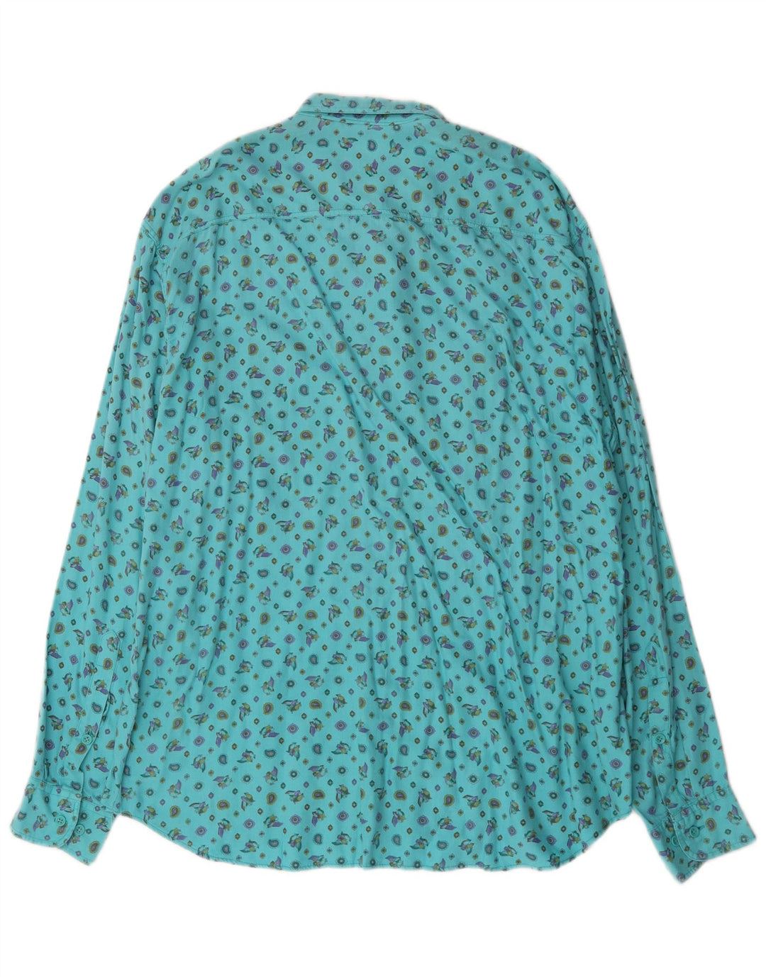 Camisa masculina Benetton XL turquesa Modal Bird