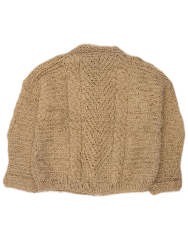 Suéter cardigã aberto feminino VINTAGE UK 18 XL bege