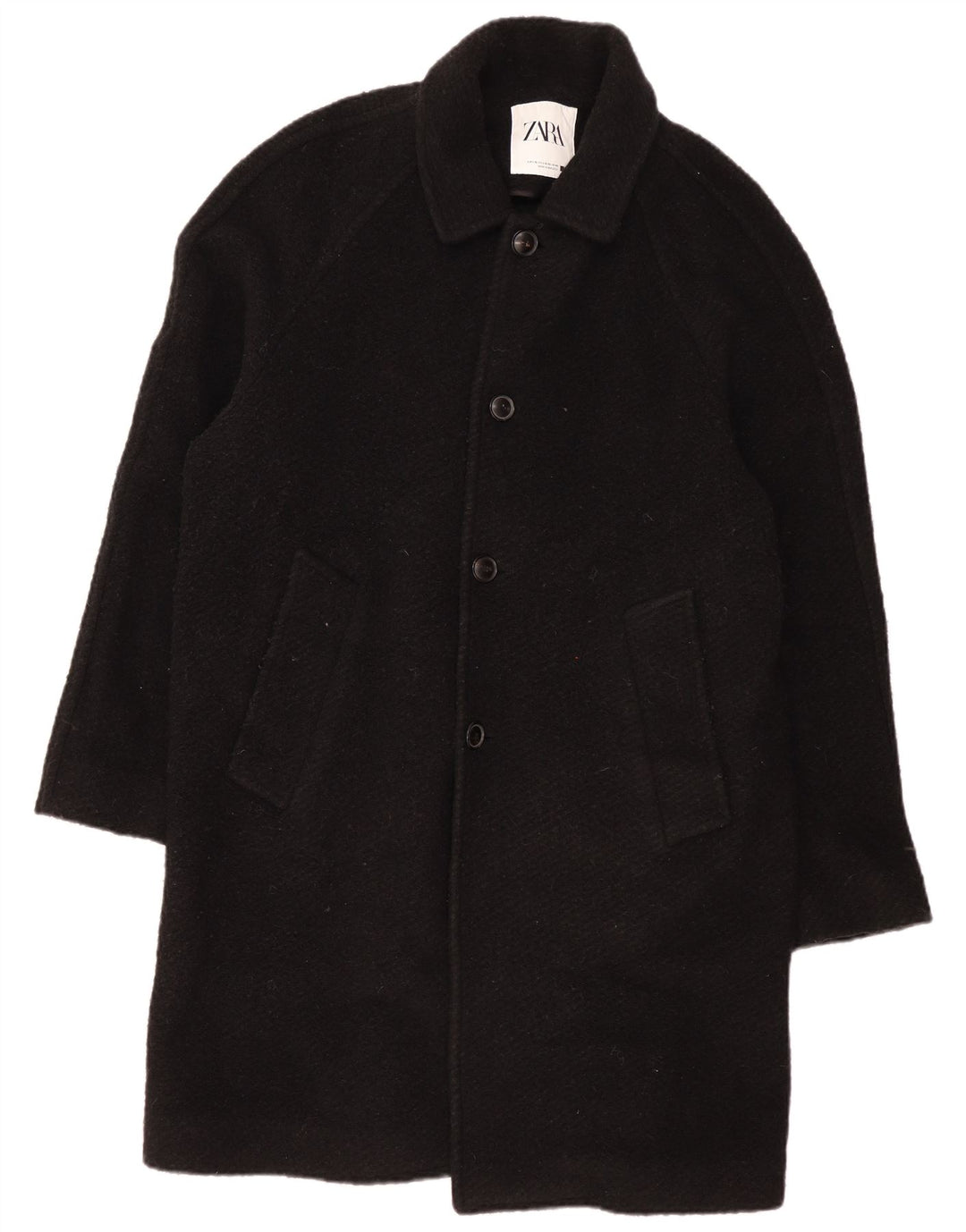 Sobretudo masculino Zara UK 40 grande lã preta