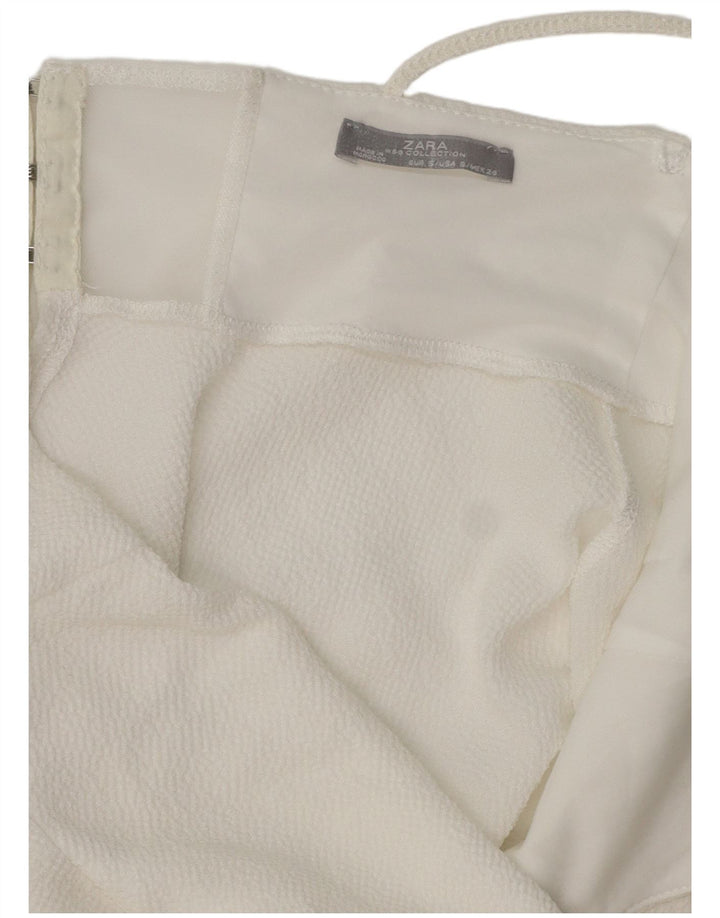 Top Zara feminino assimétrico cami UK 8 pequeno branco