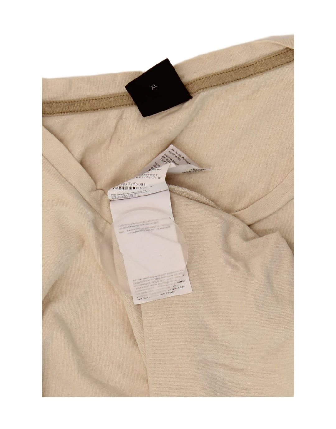 Camiseta masculina Hugo Boss Top XL algodão bege