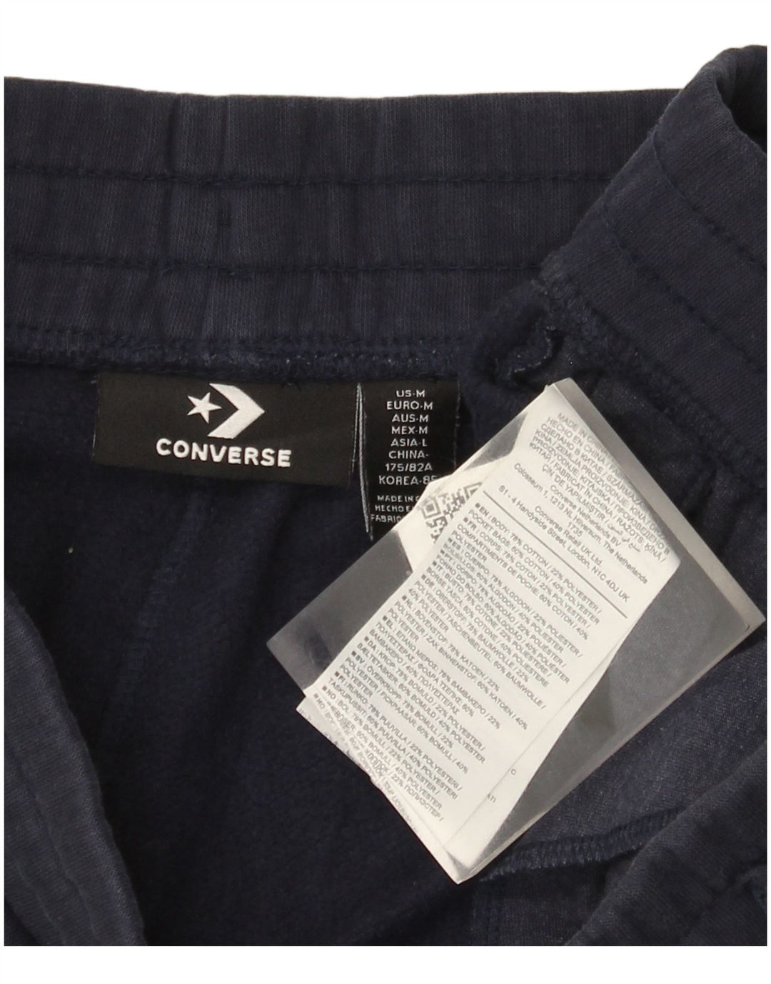 Calça de treino masculina Converse Joggers médio azul marinho algodão