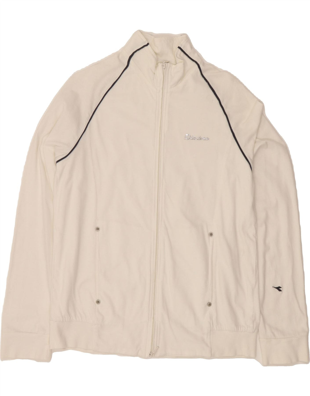 DIADORA Mens Tracksuit Top Jacket Medium White Vintage Diadora and Second-Hand Diadora from Messina Hembry 