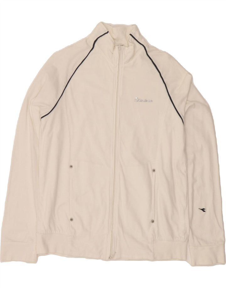 DIADORA Mens Tracksuit Top Jacket Medium White Vintage Diadora and Second-Hand Diadora from Messina Hembry 
