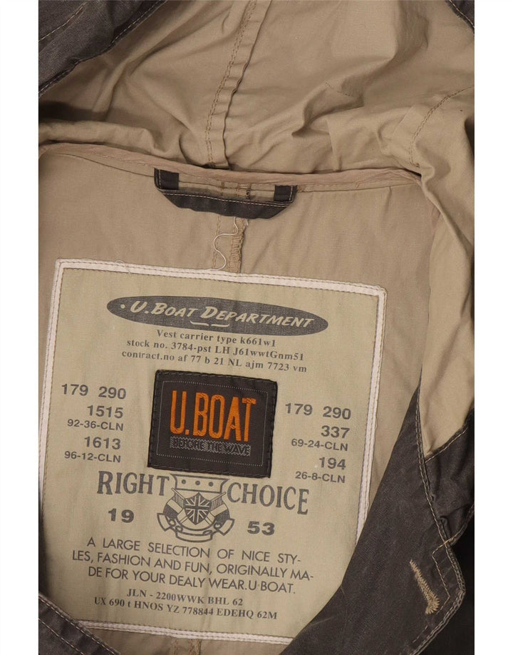 Vintage Mens Hooded Windbreaker Jacket UK 38 Medium Grey