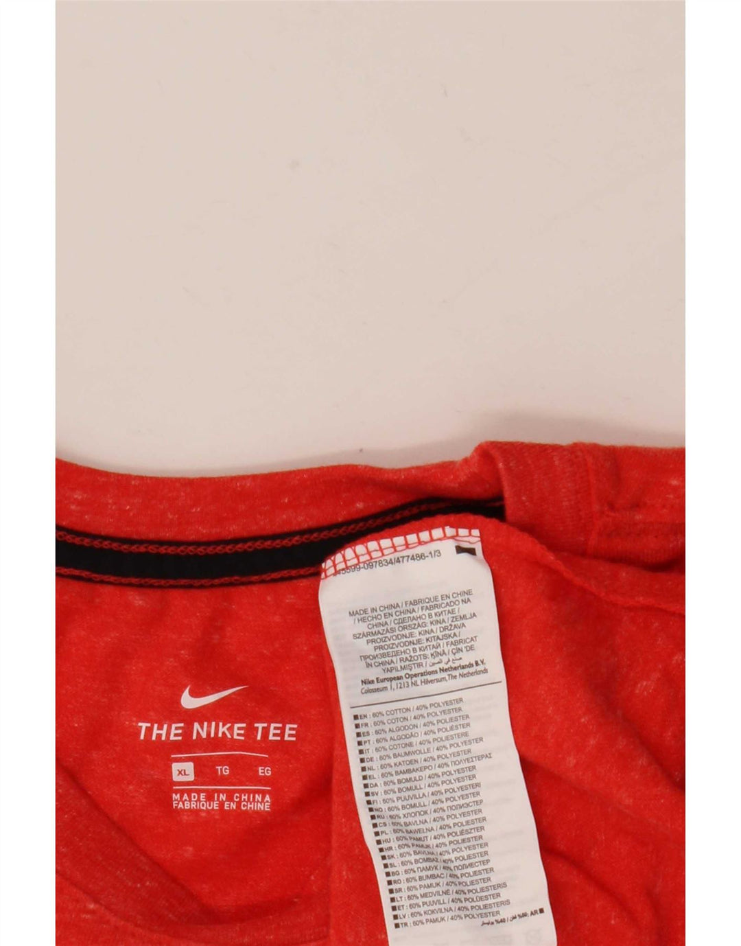 Camiseta masculina Nike Top XL algodão manchado vermelho