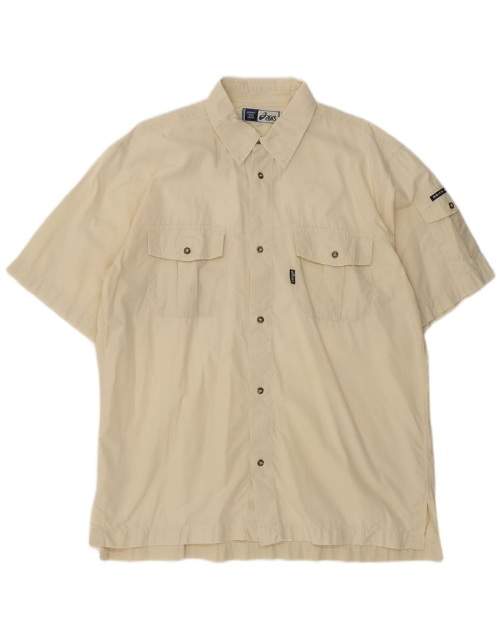 Camisa masculina de manga curta Asics XL bege algodão
