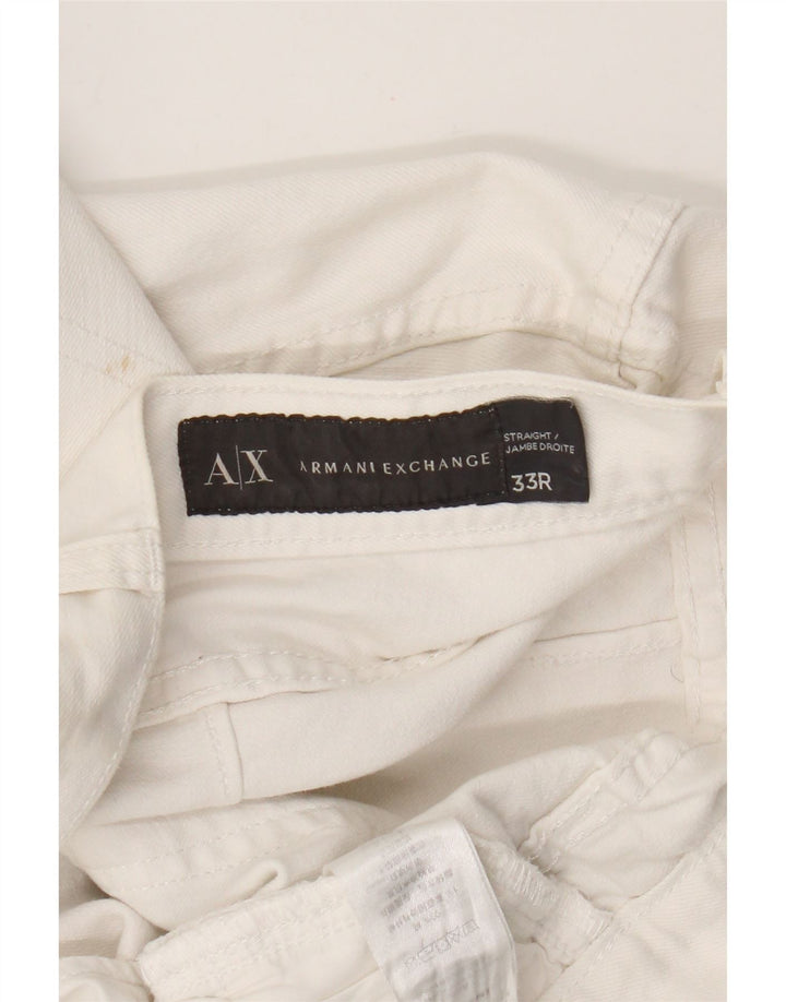 Armani Exchange Mens Slim Jeans W33 L28 Algodão Branco