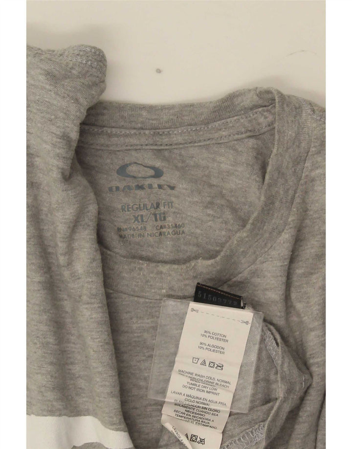 Oakley Masculino Regular Fit Graphic Top Manga Longa XL Cinza Algodão