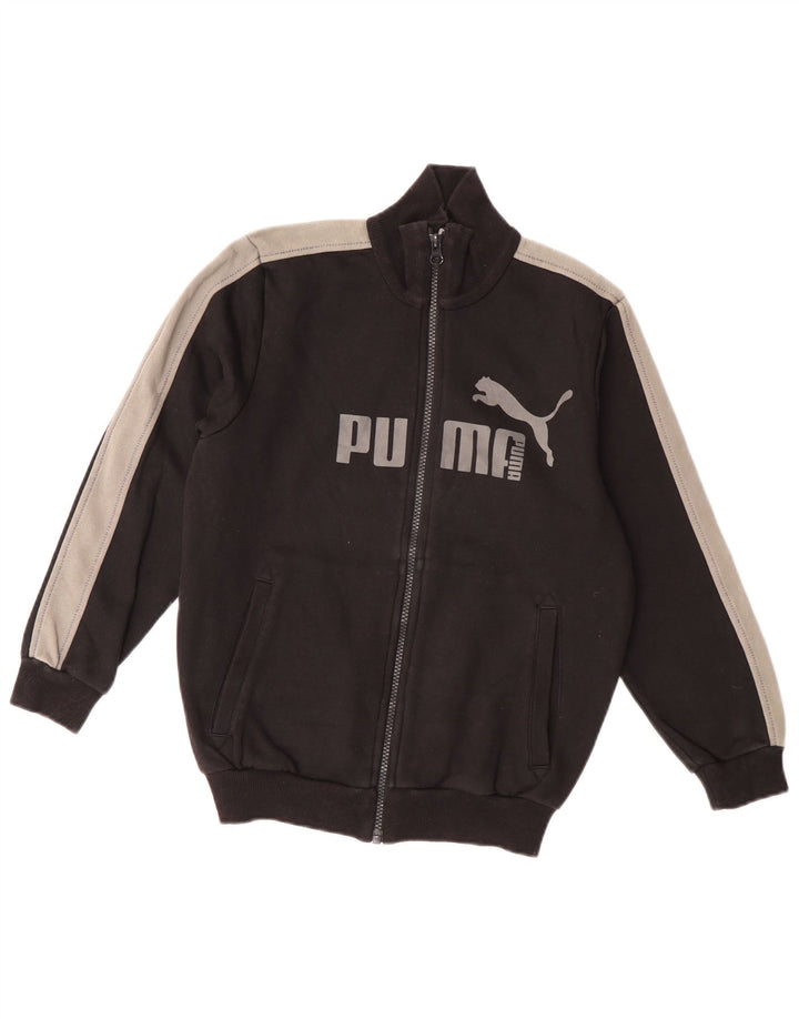 Jaqueta Puma Boys Graphic Tracksuit Top 9-10 Anos Preto Colorblock