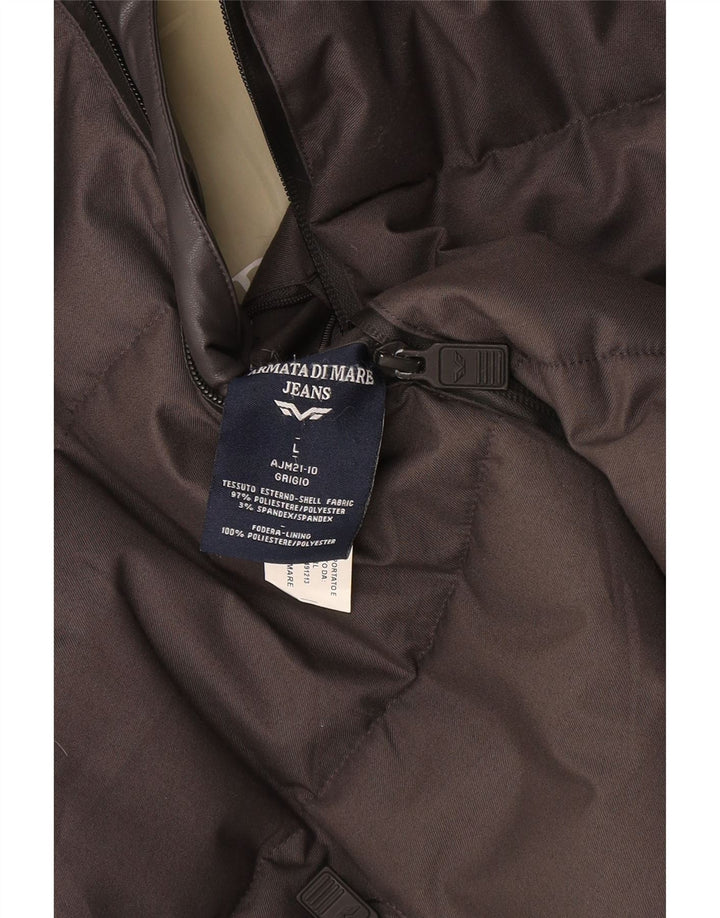 Jaqueta masculina acolchoada com capuz Armata Di Mare UK 40 poliéster cinza grande