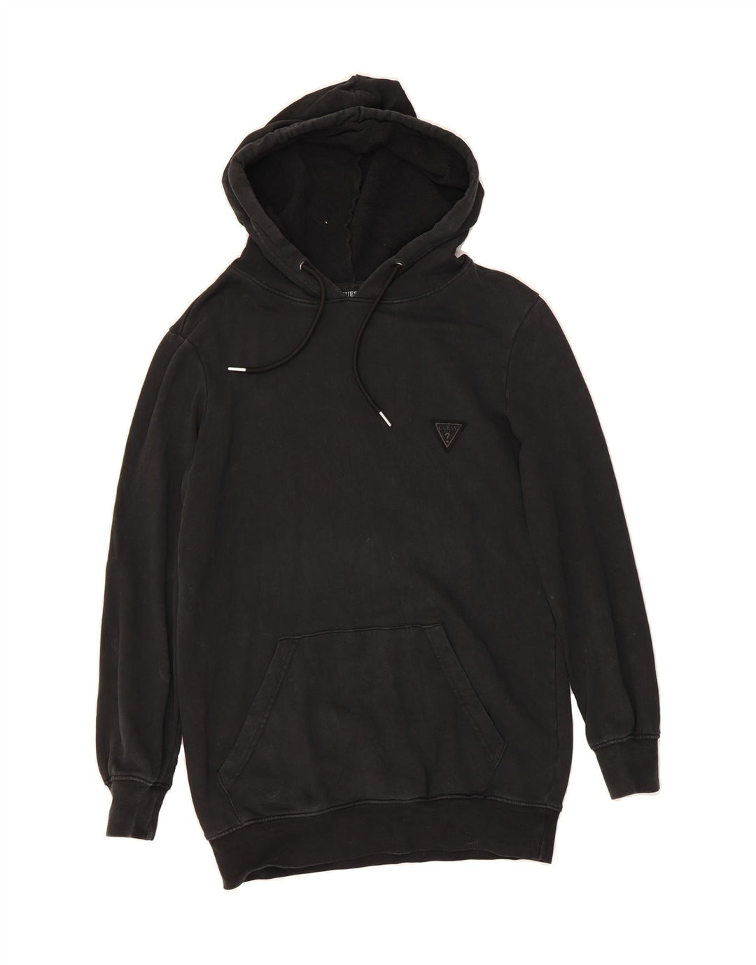 GUESS Womens Oversized Hoodie Jumper UK 6 XS Black Cotton Vintage Guess and Second-Hand Guess from Messina Hembry 
