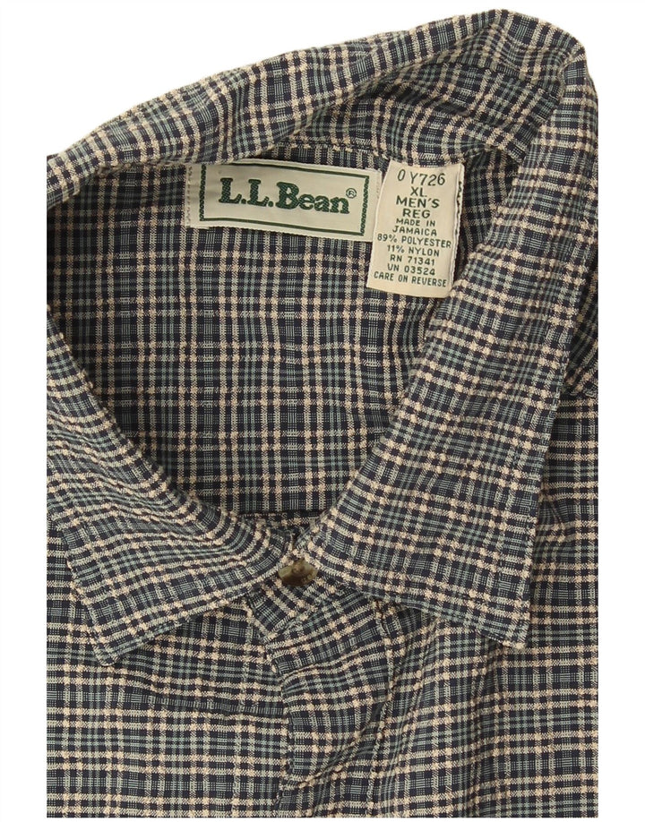Camisa masculina de flanela L.L.Bean XL poliéster xadrez verde