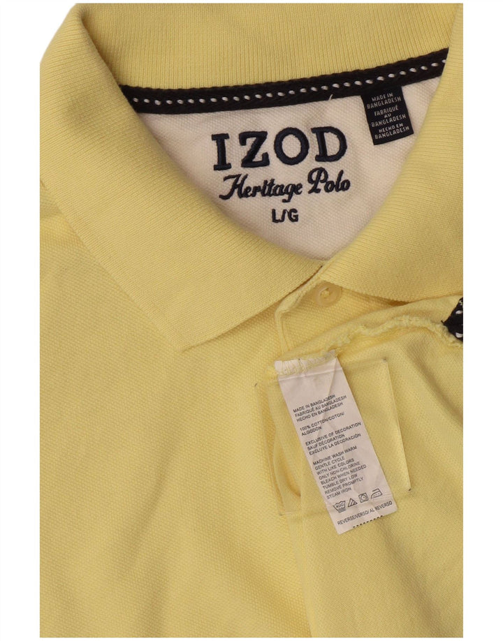 Camisa polo masculina Izod grande algodão amarelo