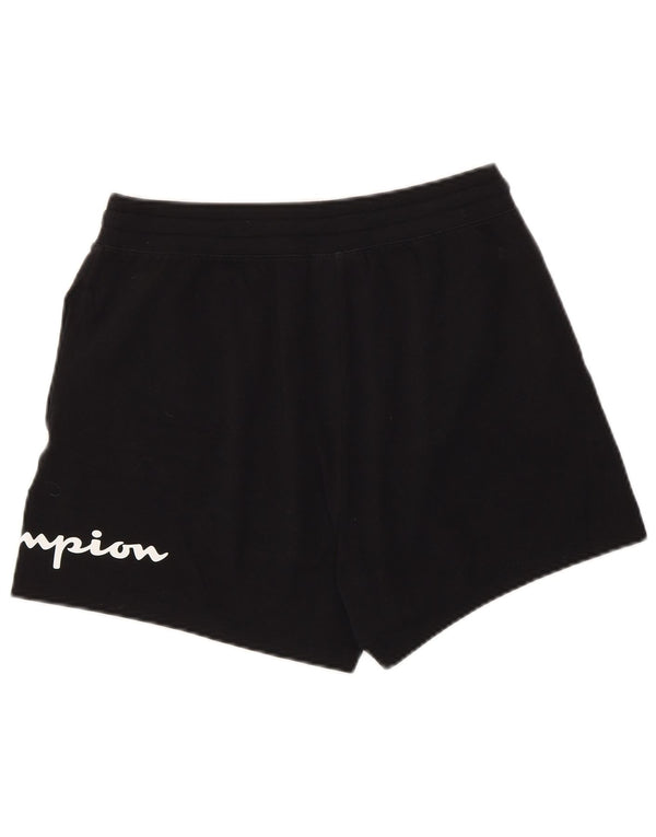 Shorts esportivos gráficos femininos Champion UK 12 médio algodão preto