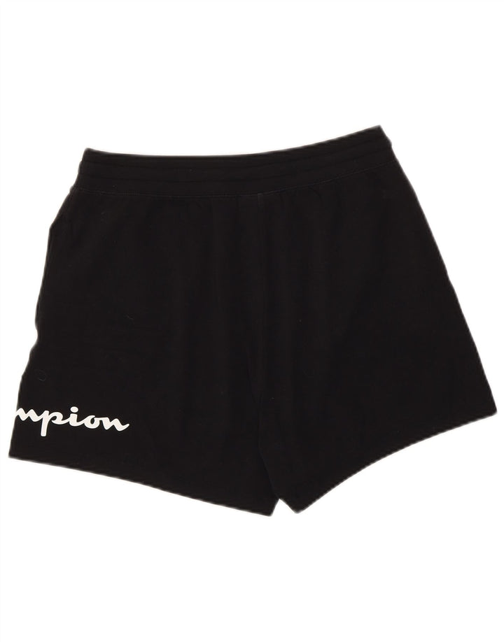 Shorts esportivos gráficos femininos Champion UK 12 médio algodão preto