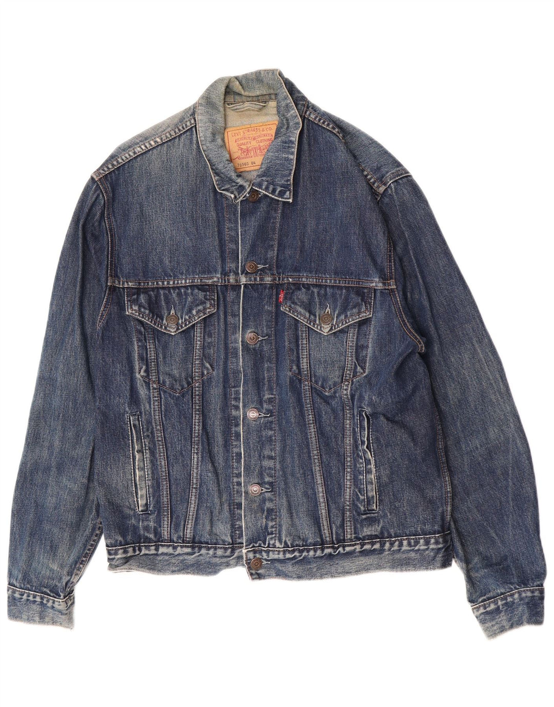 Jaqueta jeans masculina Levi's 70503 UK 40 grande algodão azul