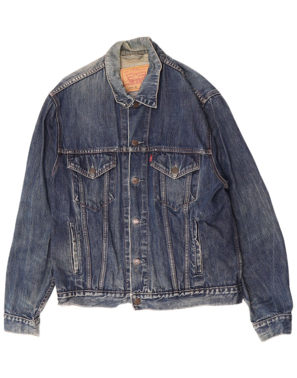 Jaqueta jeans masculina Levi's 70503 UK 40 grande algodão azul