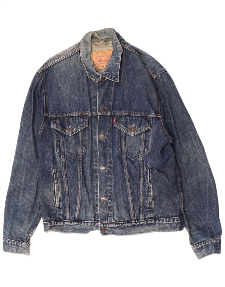 Jaqueta jeans masculina Levi's 70503 UK 40 grande algodão azul