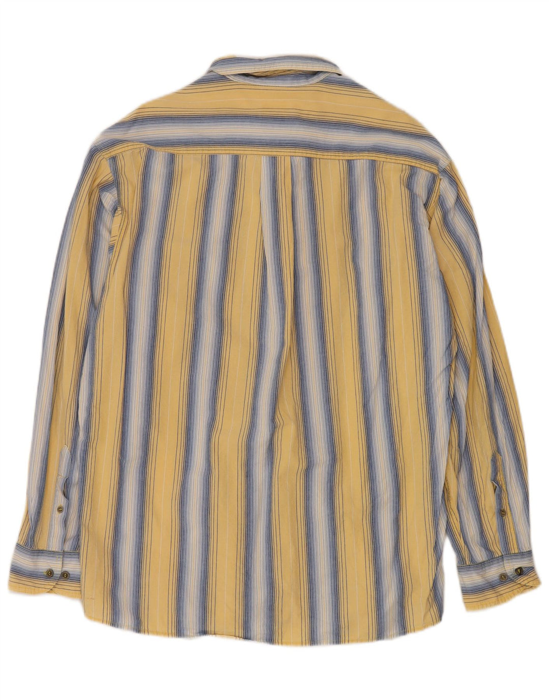 Camisa masculina VINTAGE de algodão listrado amarelo grande